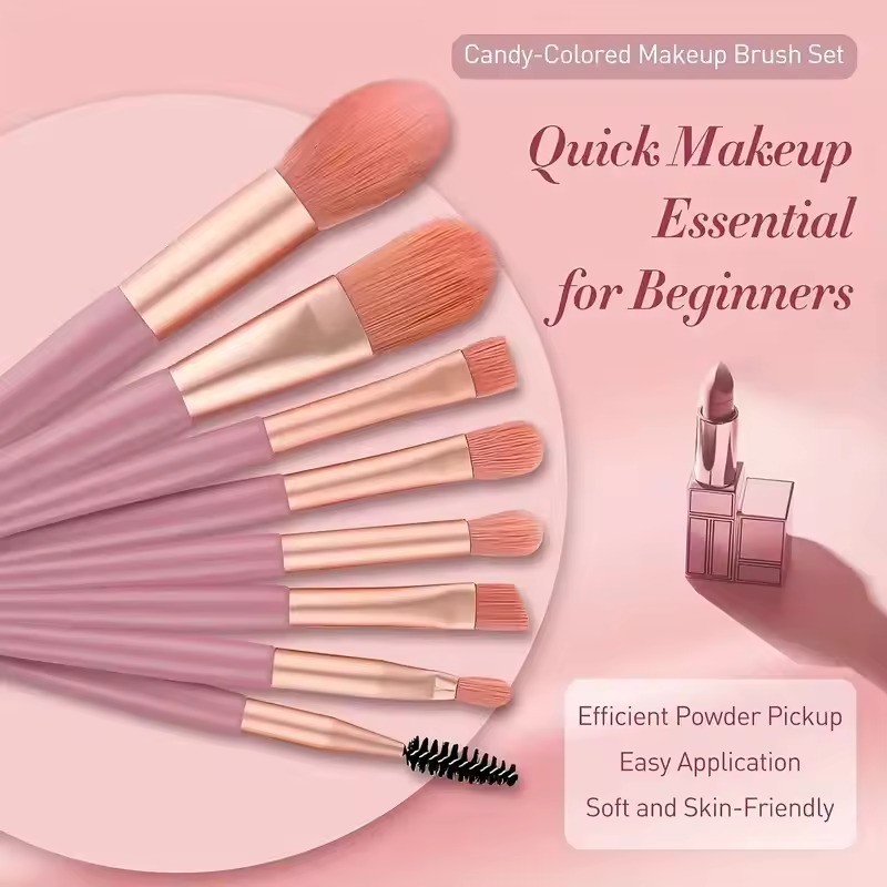 8pcs Makeup Brush Set Fashionable Professional Soft Fiber Bristle Foundation Blush Eyeshadow Kabuki Beauty Makeup Tools Kit