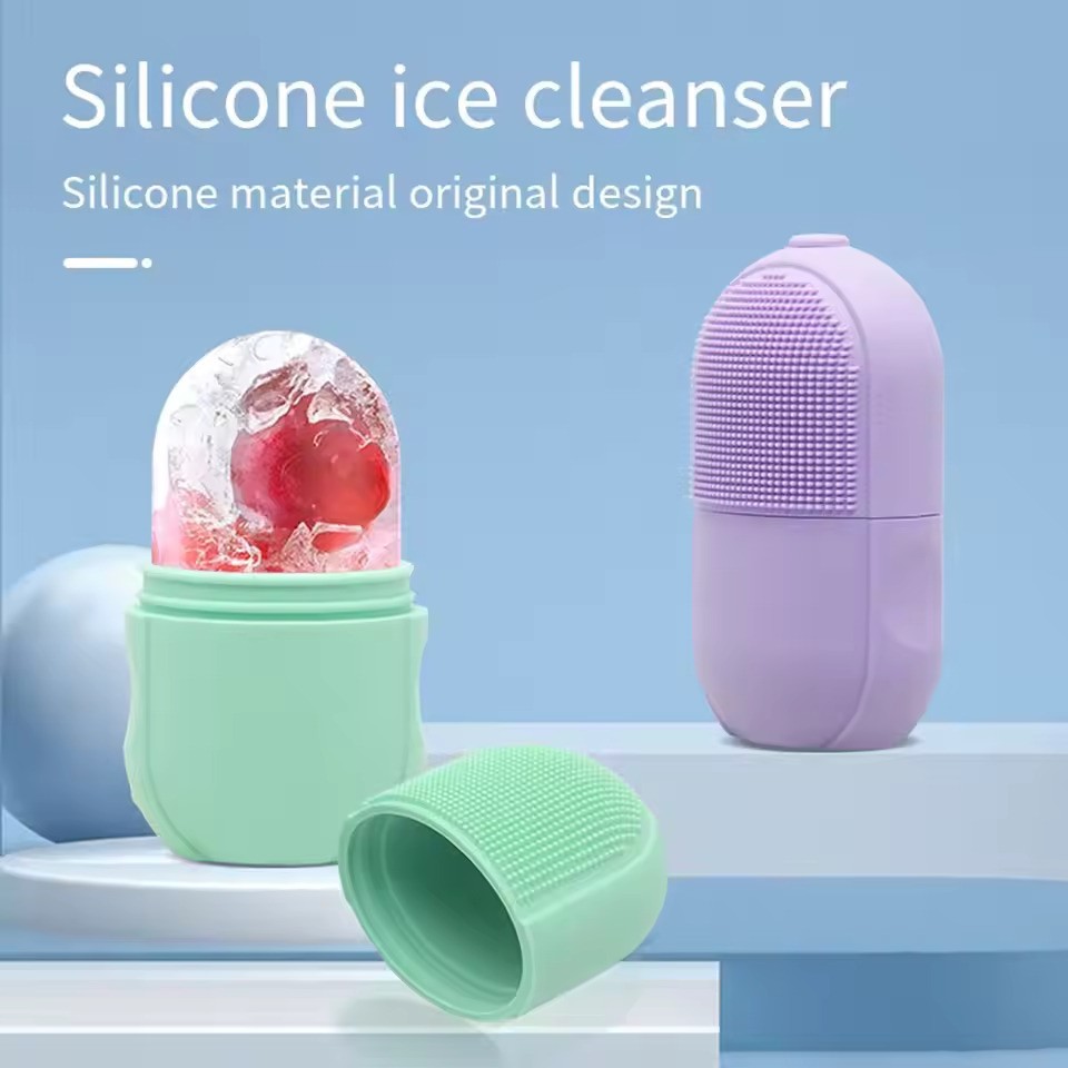Ice Face Roller Ice Leak-Proof Silicone Cube Cooling Massager Reusable Contouring Cup Mold Therapy Skin Care Tools