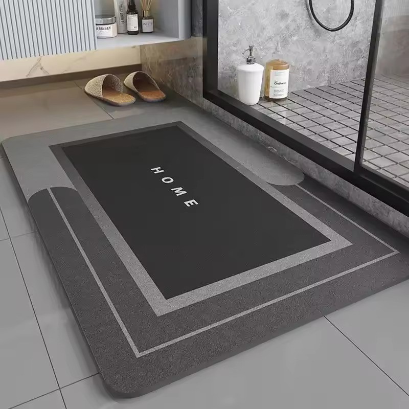 Modern simple bathroom mat absorbent diatom mud floor mat bathroom non-slip and dirt-resistant mat